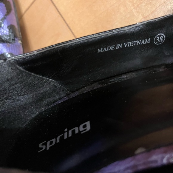 Spring Purple Leopard Pumps Size 38 - Picture 3 of 4
